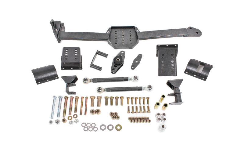 BMR 2005-2014 S197 Mustang Body Mount Watts Link Rod End/Poly with Adj. Axle Clamps (Rod Ends) - Black Hammertone
