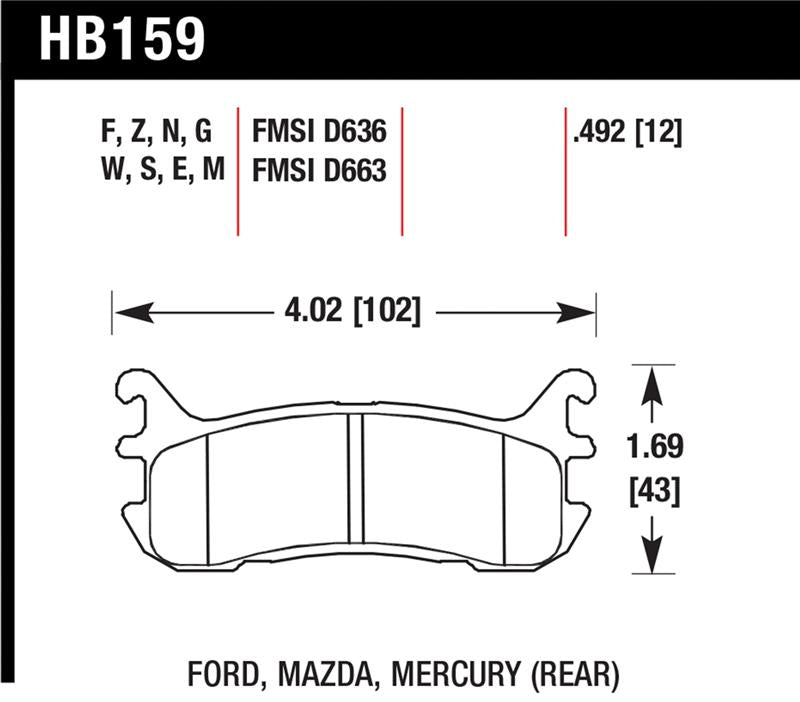 Hawk Performance HB159F.492 HPS Performance Street Brake Pads