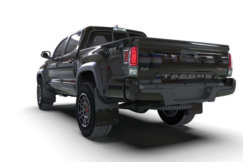 Rally Armor UR Mud Flaps - 2016-2023 Toyota Tacoma - Black/Green Logo - #MF94-BLK-AGN