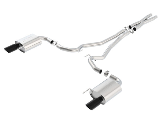 Borla 140590BC S-Type Cat-Back 15-17 Ford Mustang GT 5.0L V8 MT/AT 2.5in pipe 4in tip (Black Chrome) - #140590BC