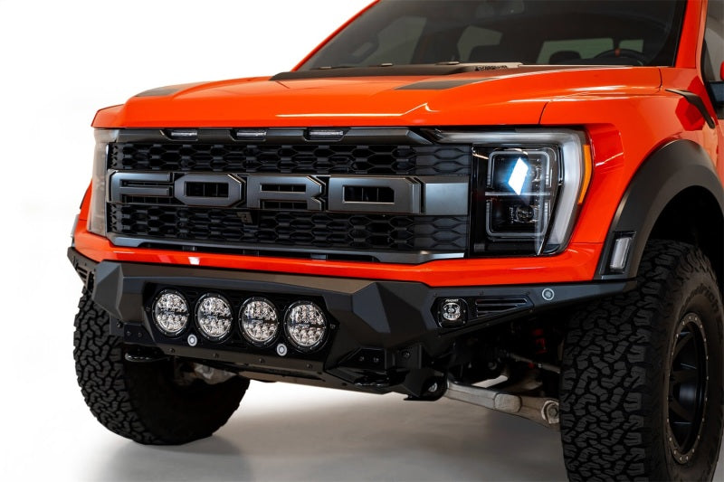 Addictive Desert Designs for 2021+ Ford Raptor Bomber Front Bumper w/ 4 Rigid 360 6in Light Mounts