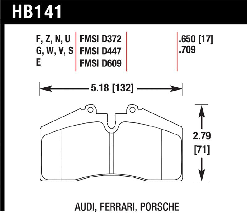 Hawk Performance HB141U.650 DTC-70 Motorsport Brake Pads