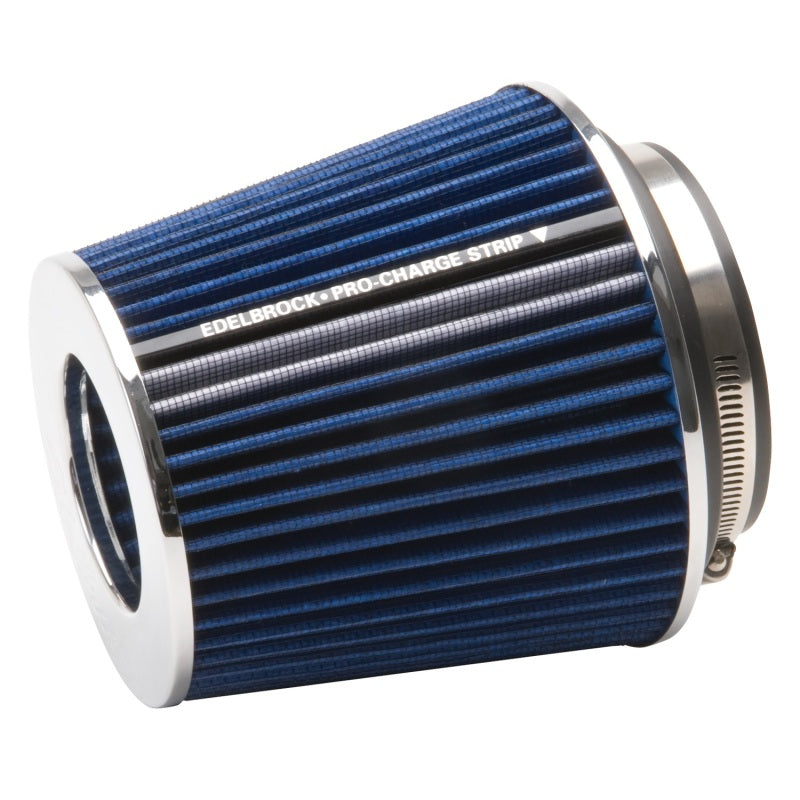 Edelbrock 43643 Air Filter Pro-Flo Series Conical 6.7 in Tall Blue/Chrome