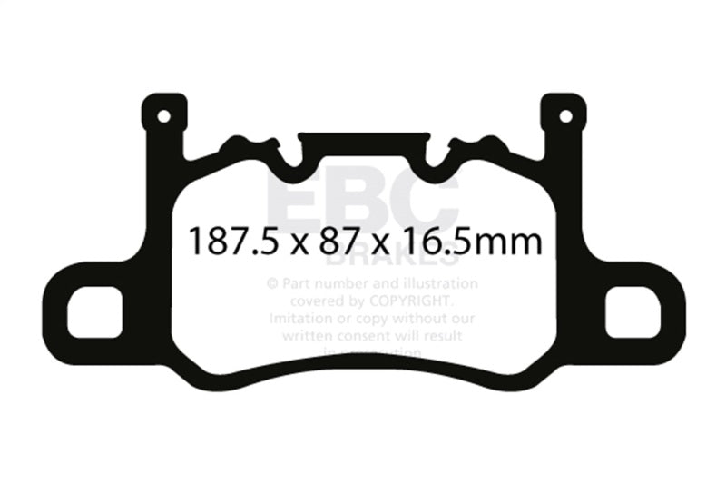 EBC 13-15 Porsche 911 (991) (Cast Iron Rotor only) 3.8 GT3 Yellowstuff Rear Brake Pads DP42207R