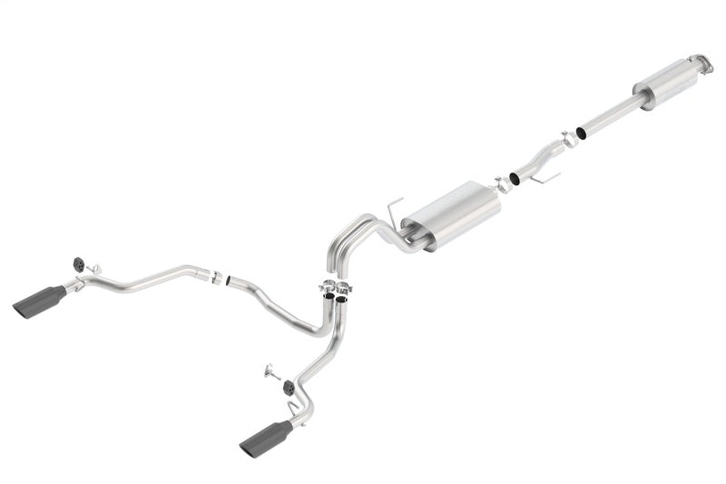 Borla 140614BC Cat-Back Exhaust System Touring with Black Chrome Tips for 2015-2020 Ford F-150 (2.7L/3.5L EcoBoost V6 or 5.0L V8)
