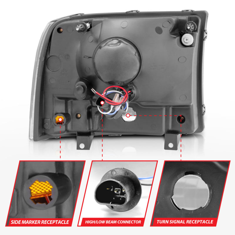 ANZO 1999-2004 Ford F-250 Super Duty Crystal Headlights