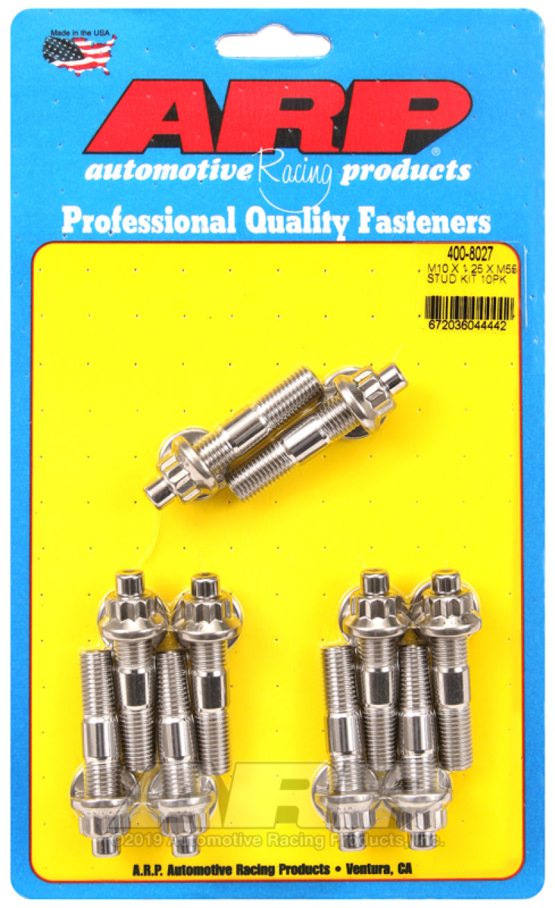 ARP 400-8027 M10 x 1.25 x 55mm Broached Stud Kit (10pcs)