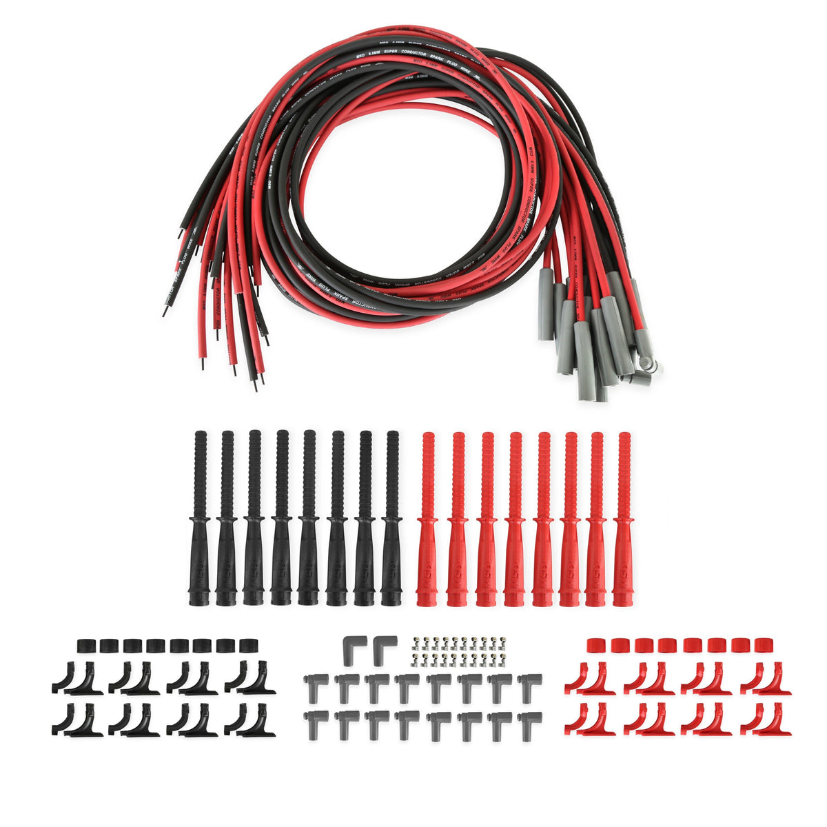 MSD 31559 Dual Plug for Hemi Wire Set, Red and Black Super Conductor 8.5mm