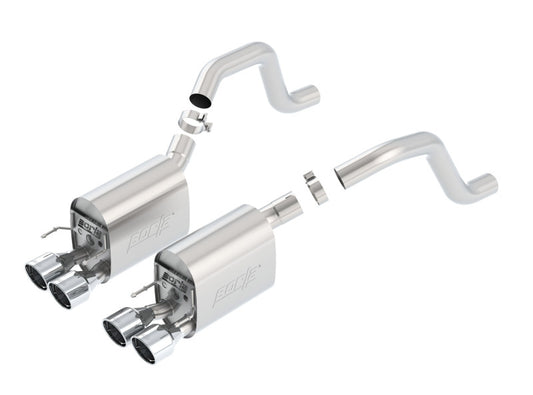 Borla 11917 06-13 Chevy Corvette C6 ZO6/ZR1 Manual Trans S-Type II Rear Section Exht Dual Rd Rolled Tips - #11917