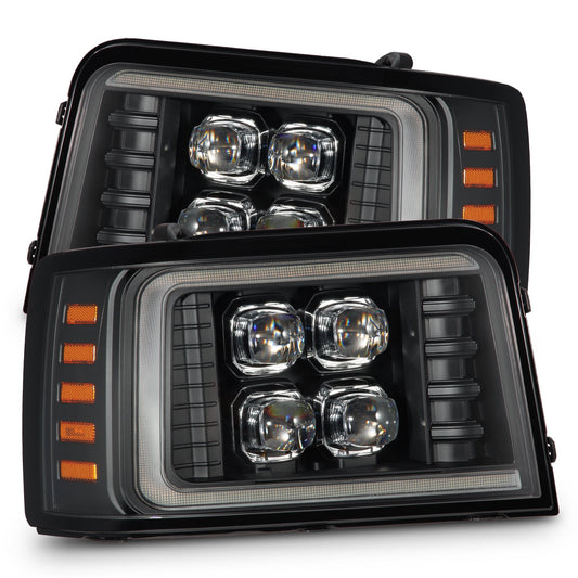 AlphaRex 880299 1992-1996 Ford F-Series/Bronco NOVA-Series LED Projector Headlight Bk with Activation Light Sequential Signal & Switchback DRL