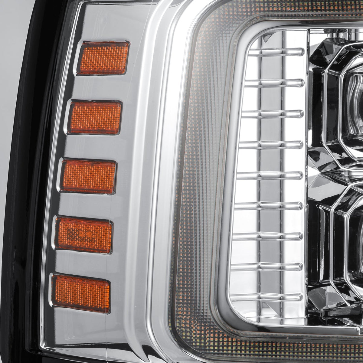 AlphaRex 880377 92-96 Ford Bronco NOVA LED Projector Headlights Chrome with Activation Light Sequential Signal and Switchback DRL