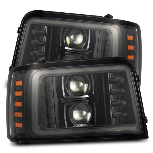 AlphaRex 880265 1992-1996 Ford F-Series/Bronco PRO-Series Projector Headlights Alpha-Black with Sequential Signal & DRL