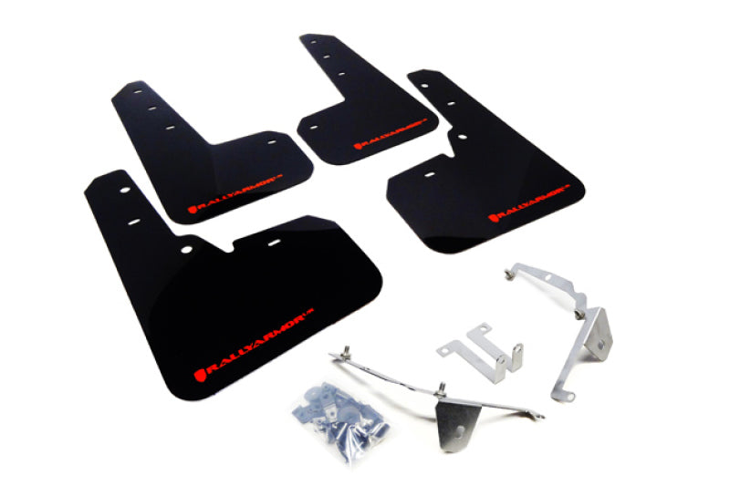 Rally Armor UR Mud Flaps - 2013-2015 Subaru XV Crosstrek, 2016-2017 Subaru Crosstrek - Red/White Logo - #MF26-UR-RD/WH