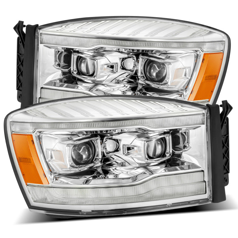 AlphaRex 880531 06-08 Dodge Ram 1500 HD PRO-Series Projector Headlights Plank Style Chrome w/Sequential Signal/DRL