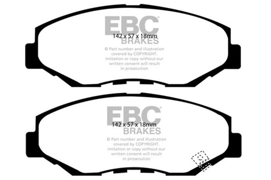 EBC 13-15 Acura ILX 1.5 Hybrid Ultimax2 Front Brake Pads UD914