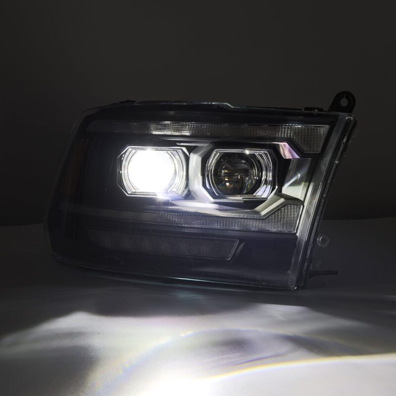 AlphaRex 880560 09-18 Ram 2500 LUXX LED Projector Headlight Plank Style Alpha Black w/Activation Light/Sequential Signal/DRL