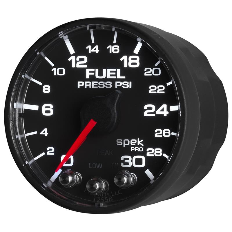 AutoMeter P316328 Spek-Pro 2-1/16in 30 PSI Fuel Pressure Gauge Stepper Black/Black