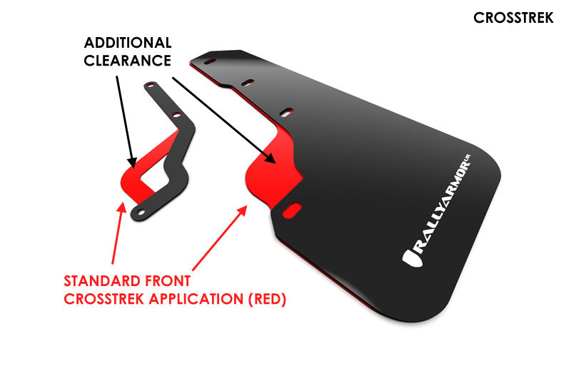 Rally Armor UR Mud Flaps - 2018-2023 Subaru Crosstrek - Red/White Logo - #MF46-LTUR-RD/WH