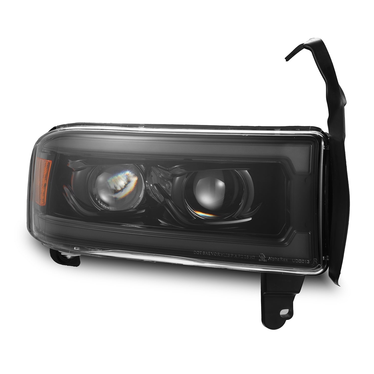 AlphaRex 880355 Dodge 94-01 RAM 1500 LUXX LED Projector Headlights Alpha-Black w/Activation Light/Sequential Signal/Switchback DRL