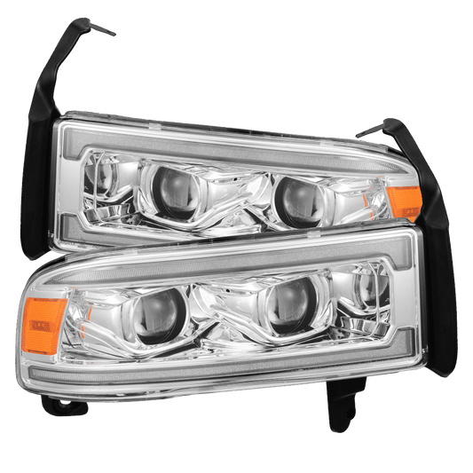 AlphaRex 880354 1994-2001 Dodge Ram 1500 LUXX LED Headlights Chrome with Activation Light Sequential Signal and Switchback DRL