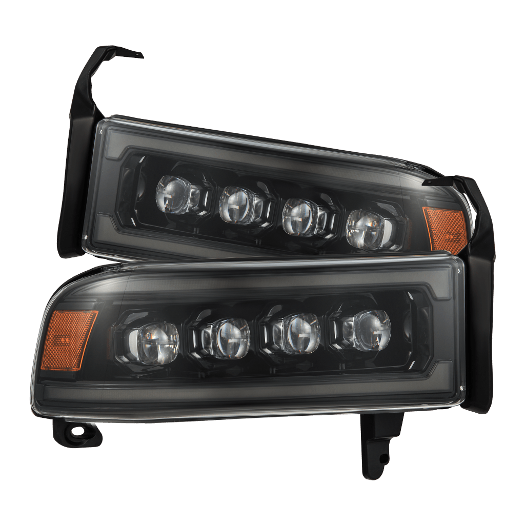 AlphaRex 880352 Dodge 94-01 RAM 1500 NOVA LED Projector Headlights Alpha-Black w/Activation Light/Sequential Signal/Switchback DRL