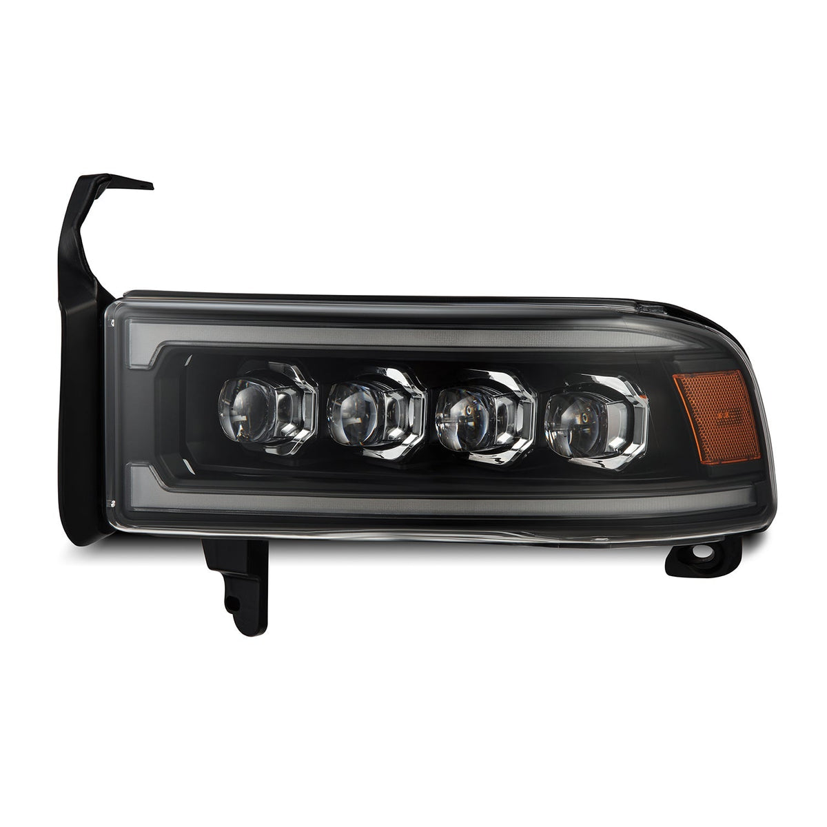 AlphaRex 880350 Dodge 94-01 RAM 1500 NOVA LED Projector Headlights Black w/Activation Light/Sequential Signal/Switchback DRL