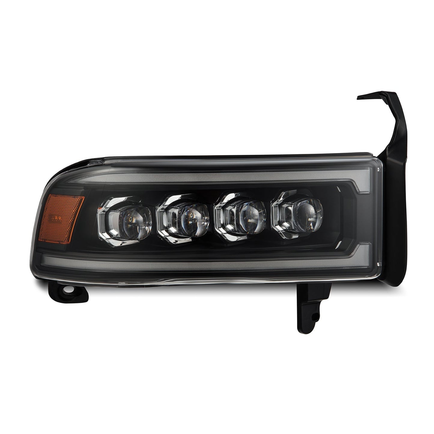 AlphaRex 880350 Dodge 94-01 RAM 1500 NOVA LED Projector Headlights Black w/Activation Light/Sequential Signal/Switchback DRL