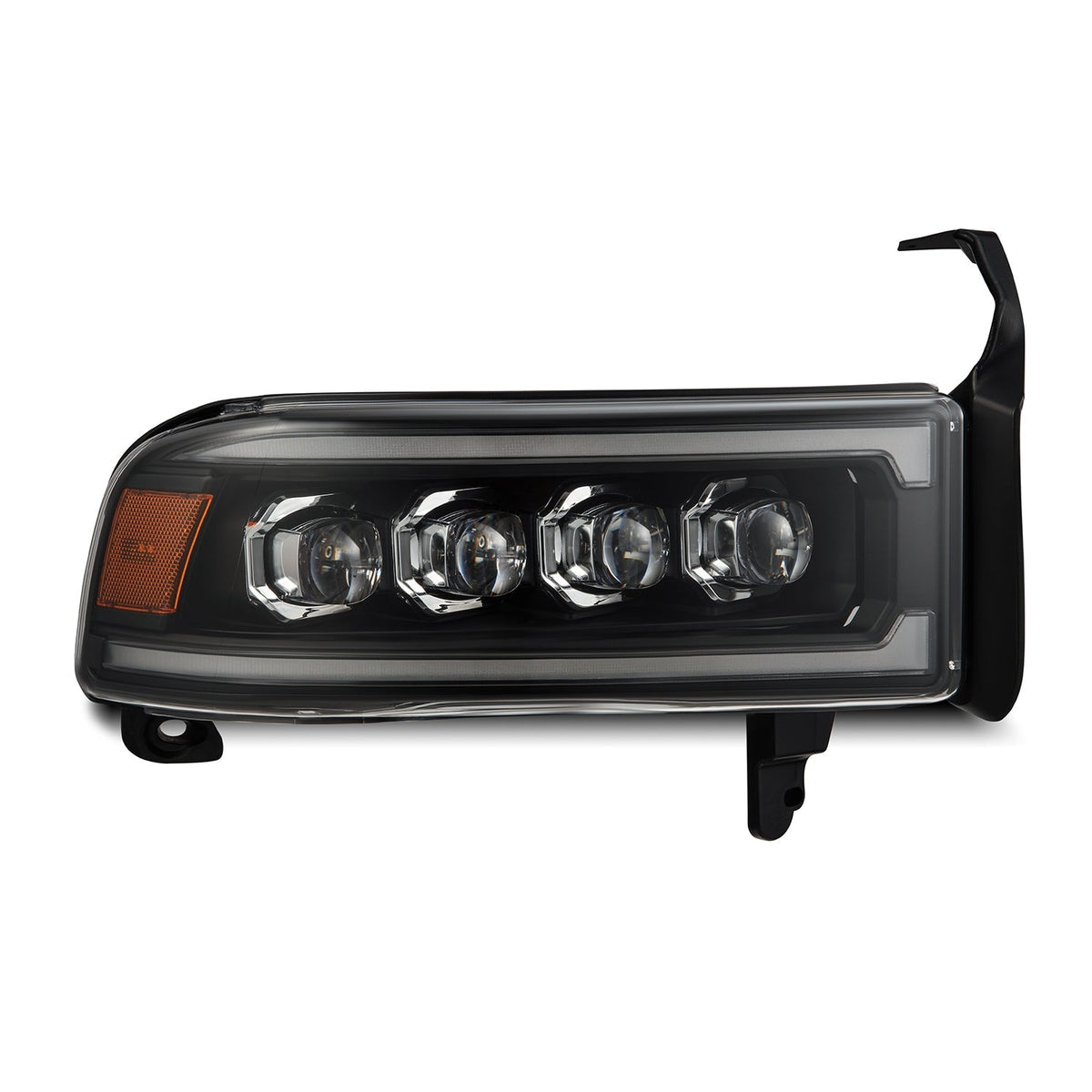 AlphaRex 880350 Dodge 94-01 RAM 1500 NOVA LED Projector Headlights Black w/Activation Light/Sequential Signal/Switchback DRL