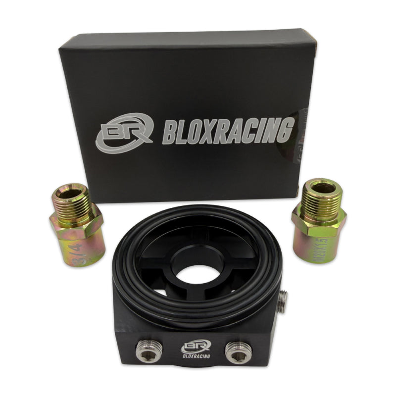 BLOX Racing Oil Filter Block Adapter Black / For Oil Pressure / Oil Temperature BXGA-00105-BK
