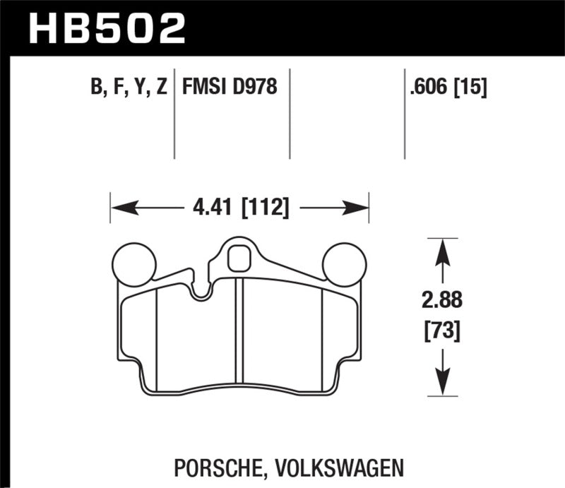 Hawk Performance HB502F.606 HPS Disc Brake Pad, Rear