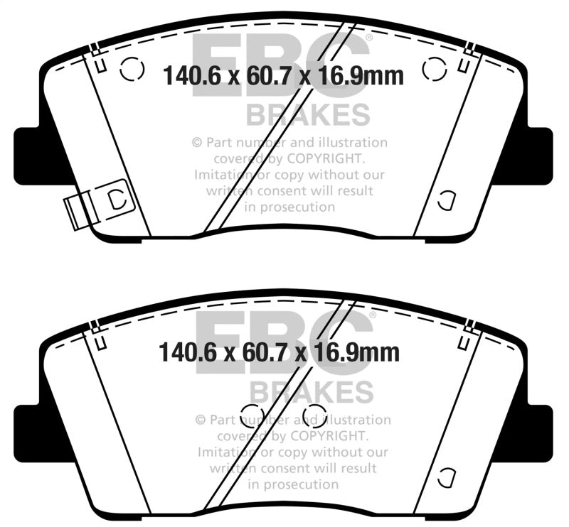 EBC 2019+ Genesis G70 2.0T Redstuff Front Brake Pads DP32358C