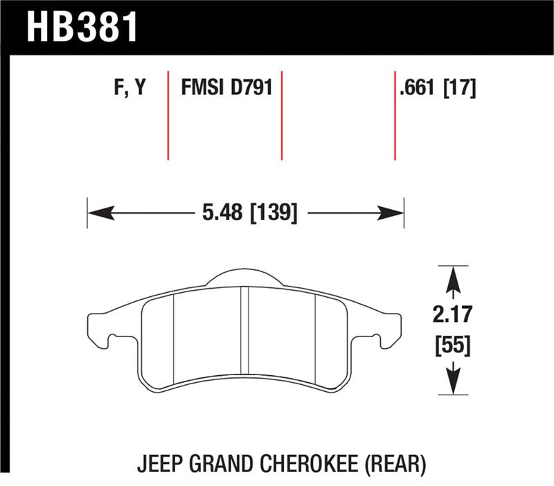 Hawk Performance HB381Y.661 LTS Light Truck and SUV Street Brake Pads