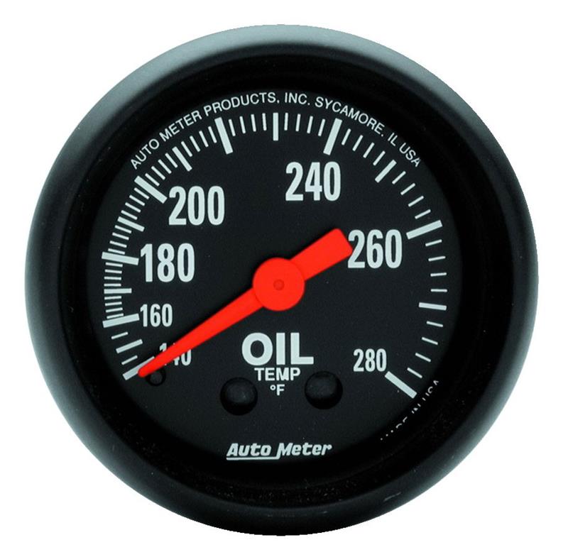 AutoMeter 2609 Z Series 2-1/16in 140-280 Degrees F Mechanical Oil Temperature Gauge