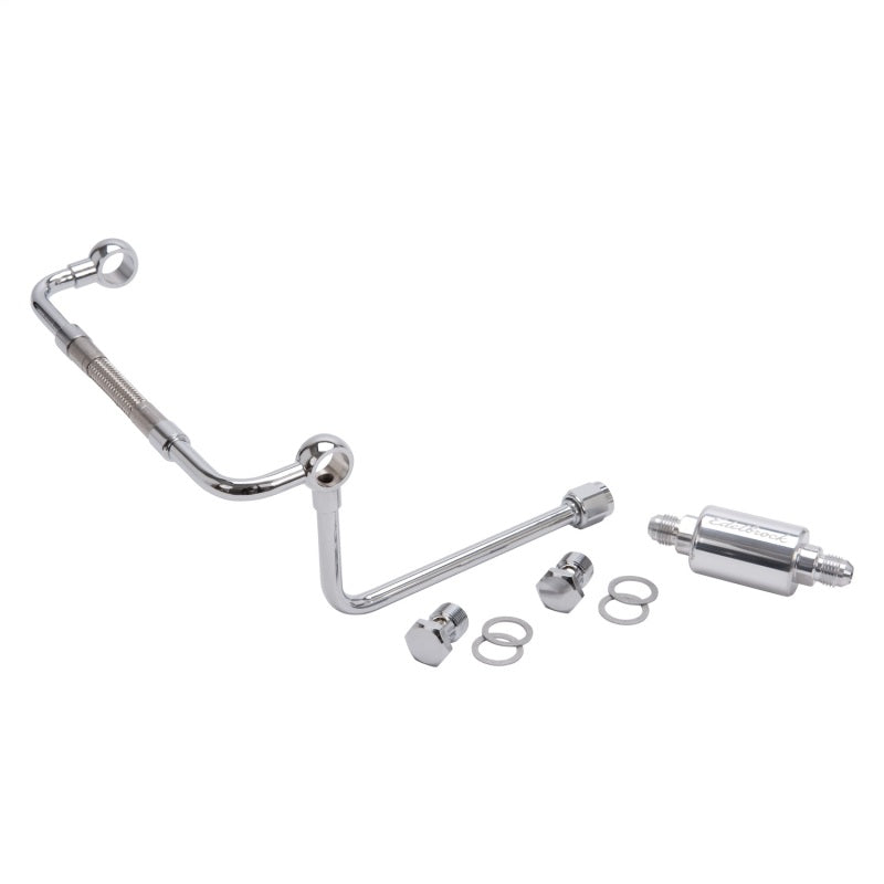 Edelbrock 8128 Dual Feed Line/Thunder Series Carburetor with Polished Fuel Filter