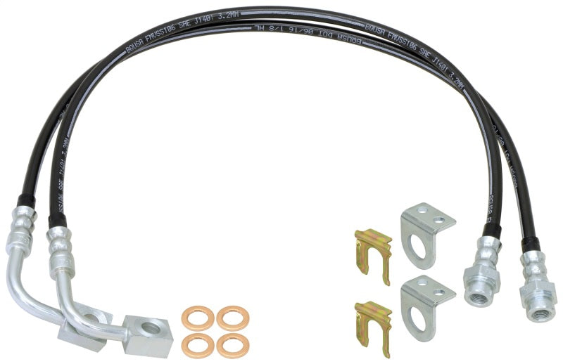 RockJock JK Braided Brake Hose Kit (35in Long)