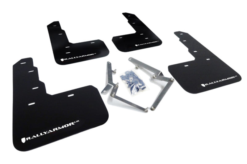Rally Armor UR Mud Flaps - 2017-2021 Honda Civic - Black/White Logo - #MF47-UR-BLK/WH