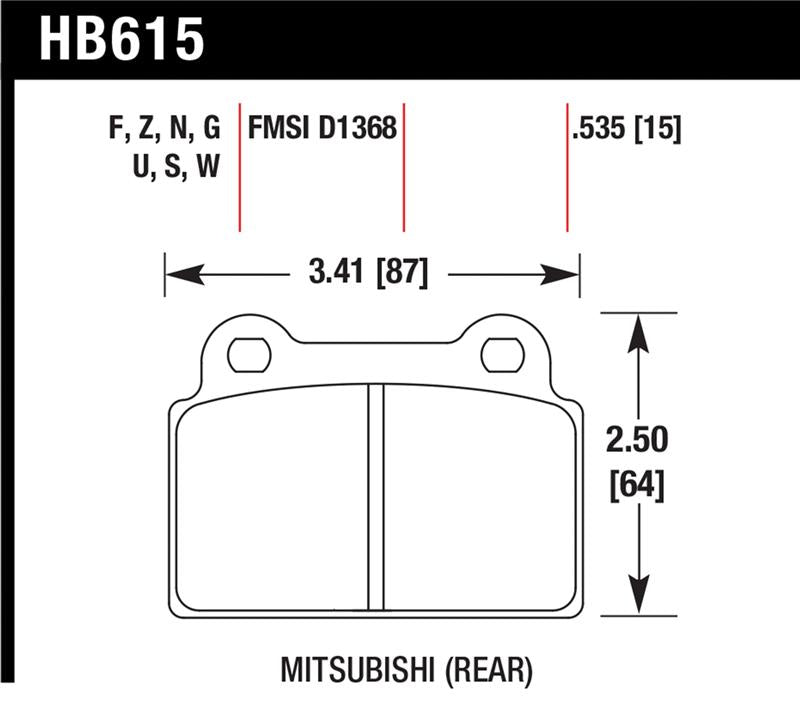 Hawk Performance HB615N.535 HP Plus Crossover Street/Motorsport Brake Pads