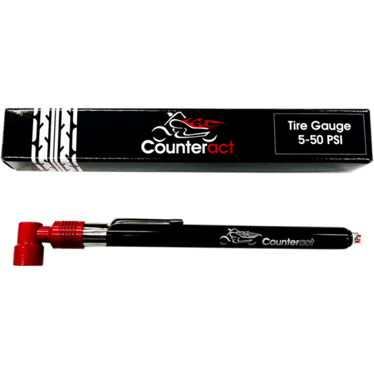 Counteract CBB-MKPG 90 Degree Analog Tire Pressure Gauge 5-50 psi Red/Black