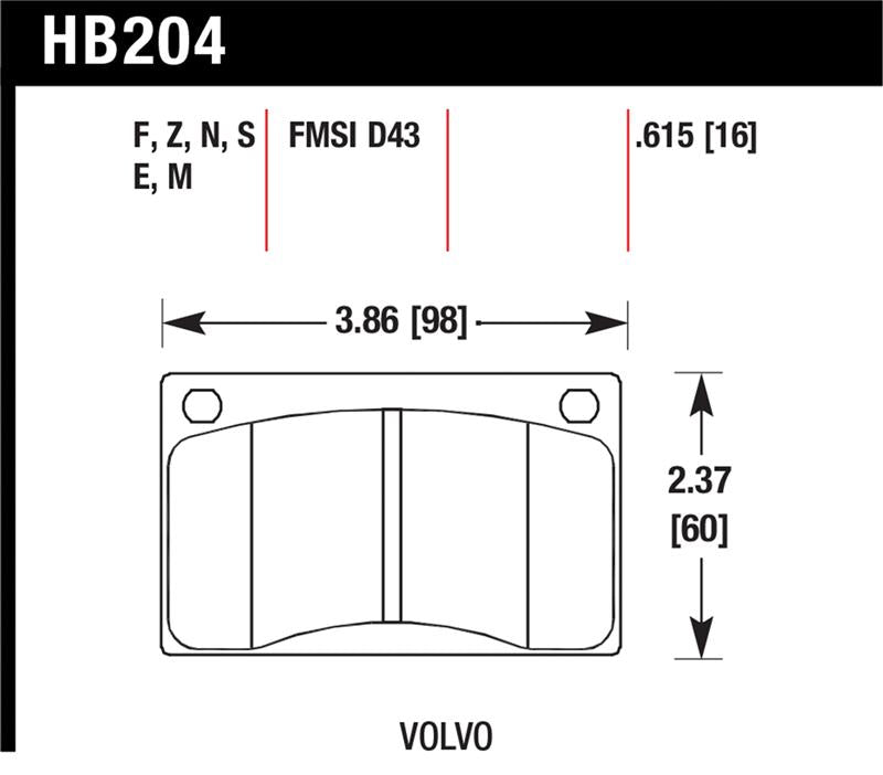 Hawk Performance HB204S.615 HT-10 Motorsport Brake Pads