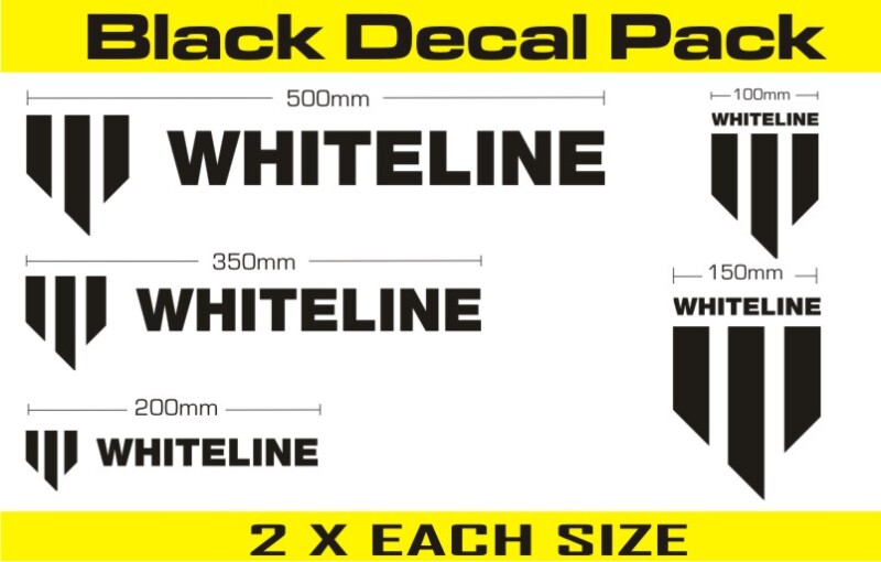 Whiteline KWM002 Decal Kits 10-Pack Black