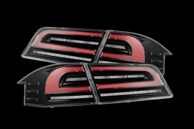 AlphaRex 601130 12-21 Tesla Model S LUXX-Series LED Tail Lights - Black/Red (US Models Only)