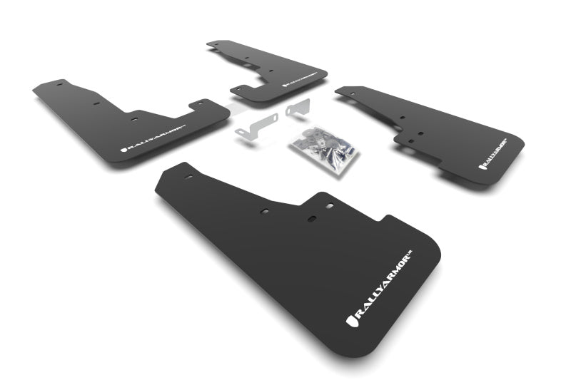 Rally Armor UR Mud Flaps - 2016-2026 Dodge Durango - Black/White Logo - #MF55-UR-BLK/WH