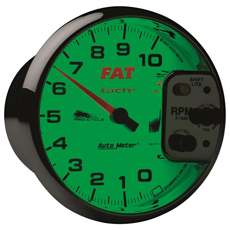 AutoMeter 19265 Pro-Cycle 5in 10K RPM Tachometer with Shift-Lite 2 & 4 Cylinder White
