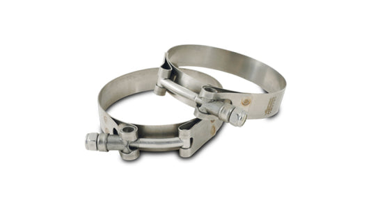 Vibrant SS T-Bolt Clamps Pack of 2 Size Range: 3.76in to 4.05in O.D.