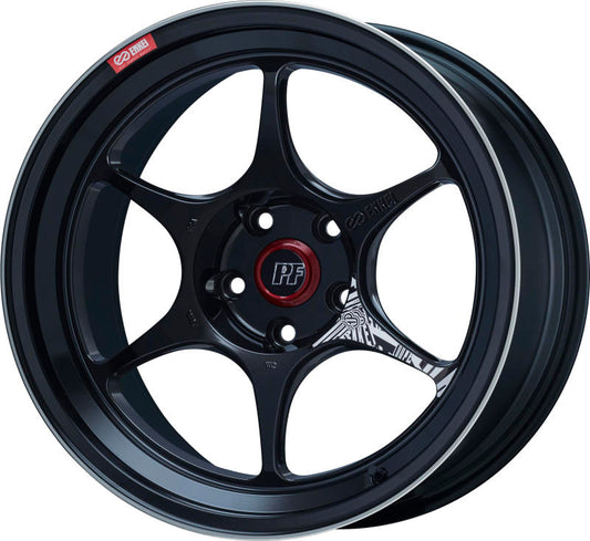 Enkei PF06 17x8.5 5x114.3 30mm Offset 75mm Bore - Black w/Machined Lip