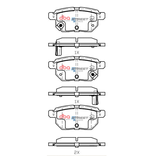DBA 09-10 Pontiac Vibe Base 2.4L Rear SSEV Street Series Brake Pads