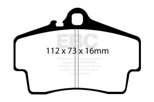 EBC 98-05 Porsche 911 (996) (Cast Iron Rotor only) 3.4 Carrera 2 Redstuff Rear Brake Pads DP31208C