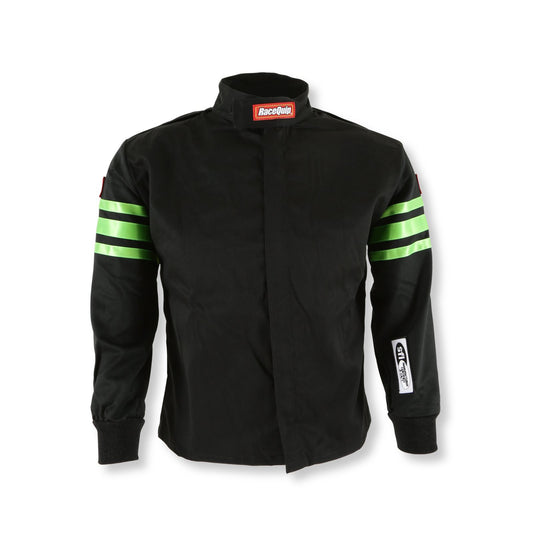 RaceQuip 1960793 Green Trim SFI-1 Junior Jacket - Kids Medium