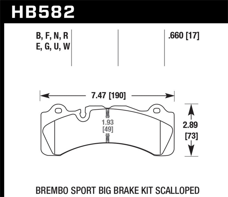 Hawk Performance HB582U.660 DTC-70 Motorsport Brake Pads