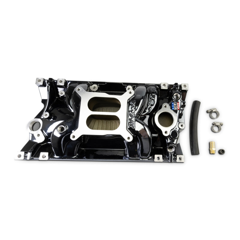 Edelbrock 2716-BP Chevrolet Vortec Small Block Performance EPS Manifold - Black Plasma Finish